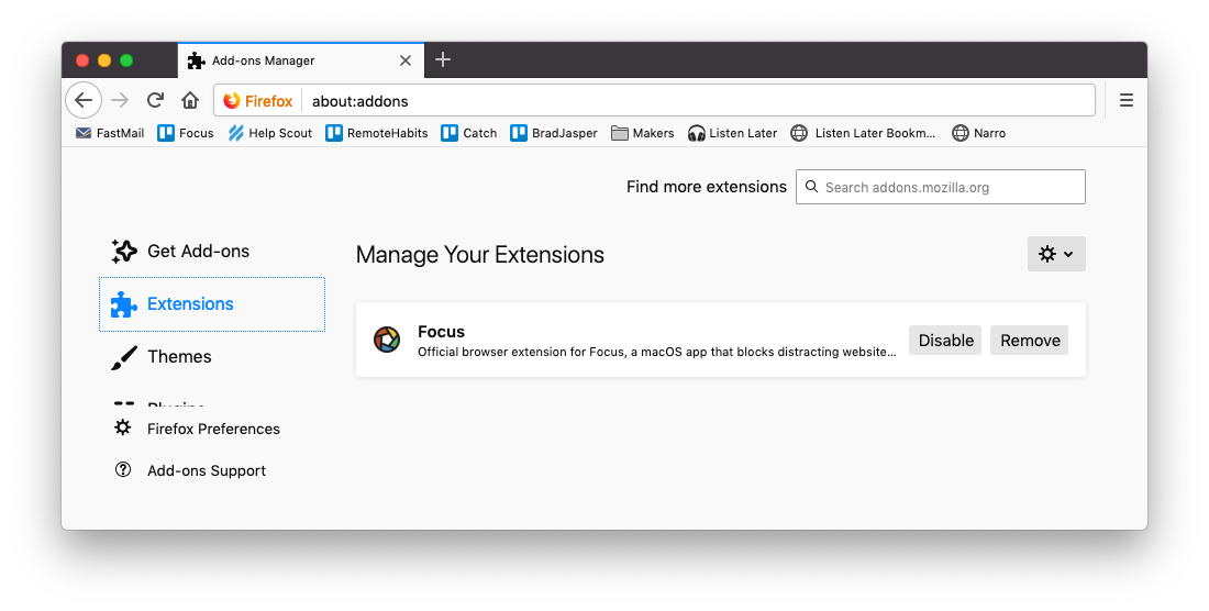 Firefox and Focus extension