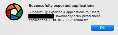 successfully exported applications