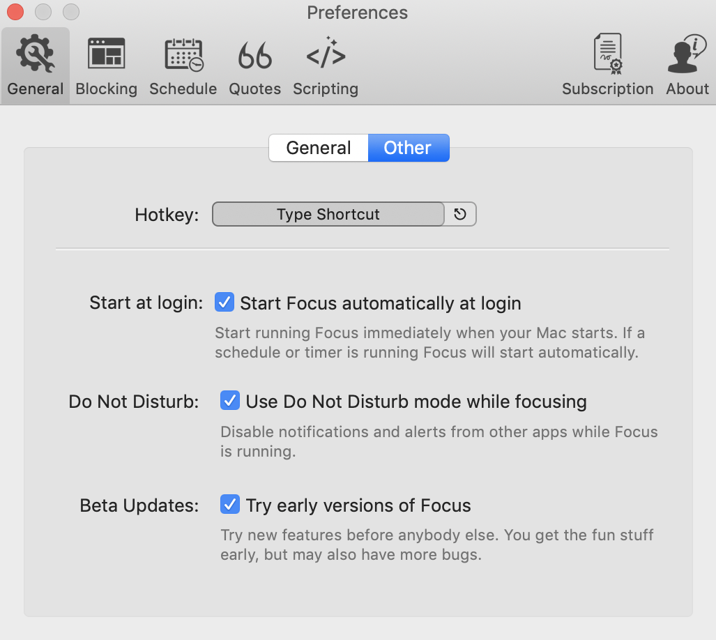 typing in new keyboard shortcut for focus