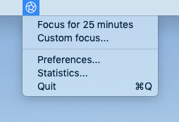Focus sits in your menubar to be quickly accessible, but otherwise stay out of the way.