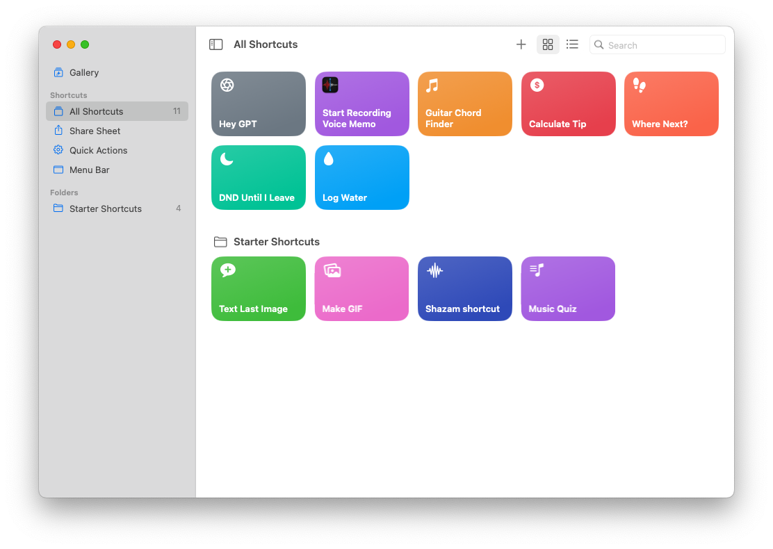Shortcuts let you setup automations on your Mac you can run from anywhere.