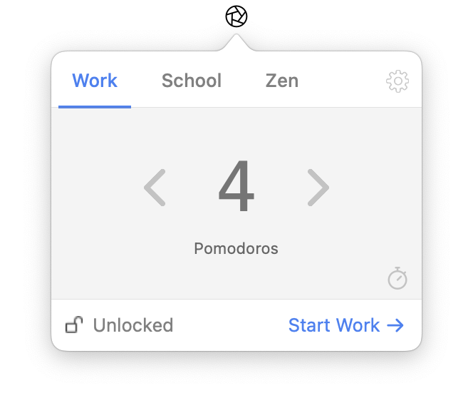Focus Pomodoro Mode lets you setup a predefined number of sessions while taking breaks between them.